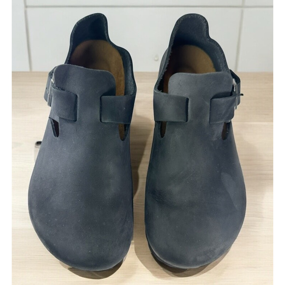 Birkenstock London Oiled Leather Nubuck Clog Sandal Black Women's Size 9 Men's 7 - Picture 2 of 16